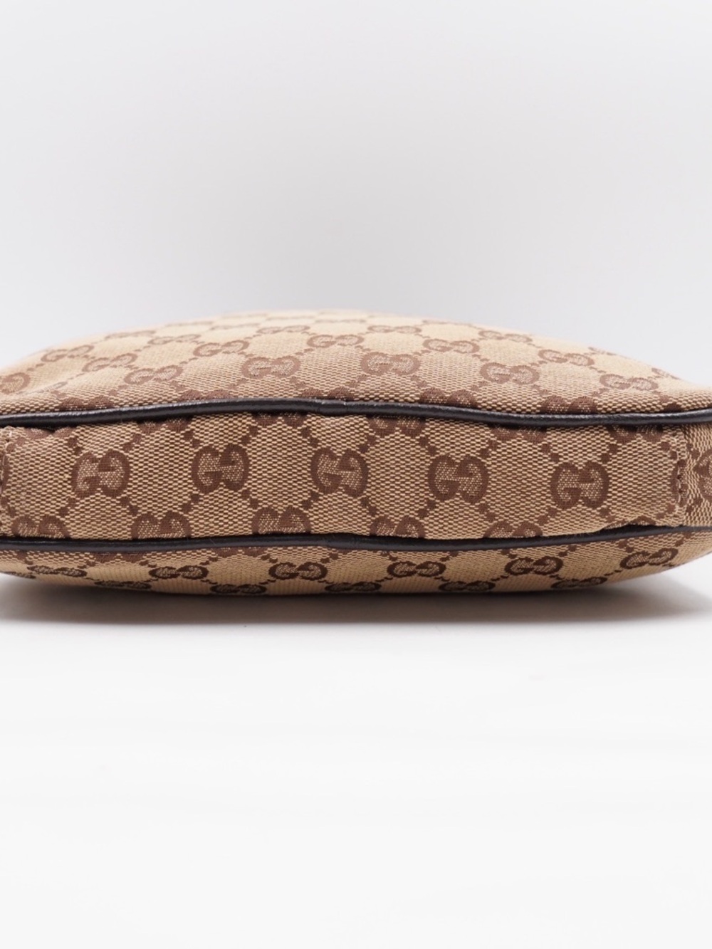 Gucci Brown Monogram Messenger Bag with Dark Brown Trim - Picture 10 of 11